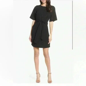 Chelsea28 Front Tie Shift Dress Black XS